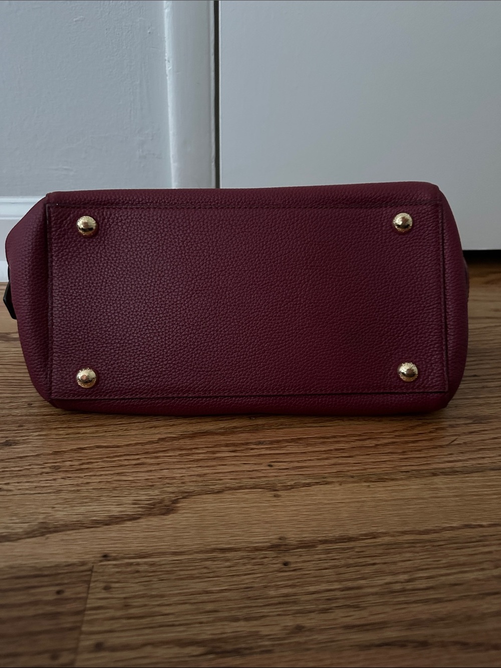 Michael Kors Wine Leather Satchel with Gold Hardware - Picture 3 of 11